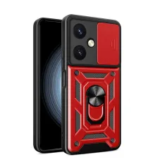 Vivo Y27 Kılıf Pars Lens Yüzüklü Silikon - Kırmızı