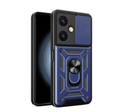 Vivo Y27 Kılıf Pars Lens Yüzüklü Silikon - Lacivert