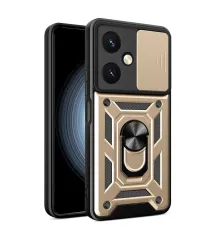 Vivo Y27 Kılıf Pars Lens Yüzüklü Silikon - Gold