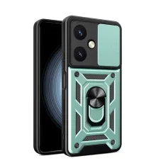 Vivo Y27 Kılıf Pars Lens Yüzüklü Silikon - Yeşil