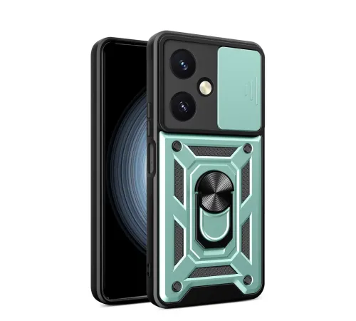 Vivo Y27 Kılıf Pars Lens Yüzüklü Silikon - Yeşil