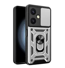 Vivo Y27 Kılıf Pars Lens Yüzüklü Silikon - Gümüş