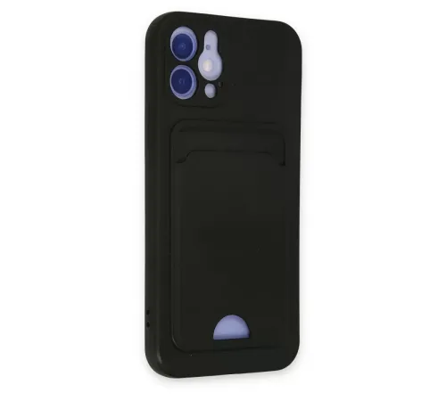 Apple iPhone 12 Kılıf Kelvin Kartvizitli Silikon - Siyah