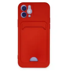 Apple iPhone 12 Kılıf Kelvin Kartvizitli Silikon - Kırmızı