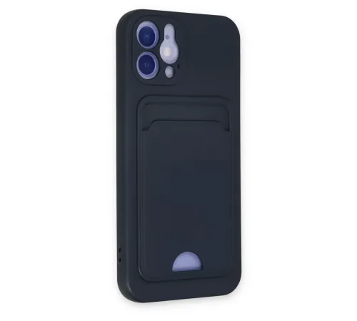 Apple iPhone 12 Kılıf Kelvin Kartvizitli Silikon - Lacivert