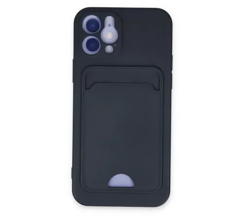 Apple iPhone 12 Kılıf Kelvin Kartvizitli Silikon - Lacivert