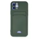 Apple iPhone 12 Kılıf Kelvin Kartvizitli Silikon - Koyu Yeşil
