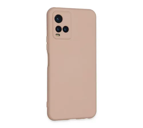 Vivo Y21S Kılıf Nano içi Kadife Silikon - Pudra