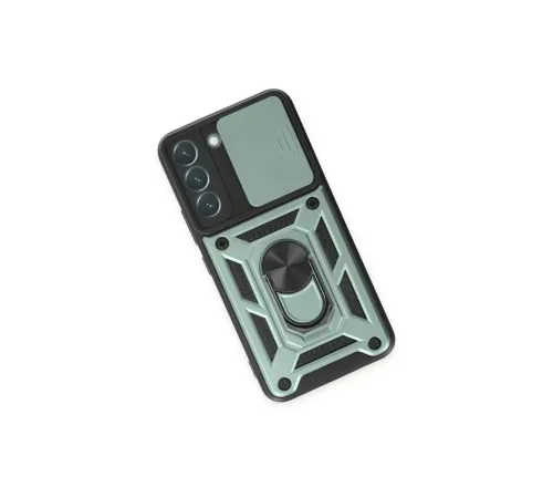 Samsung Galaxy S24 Kılıf Pars Lens Yüzüklü Silikon - Yeşil