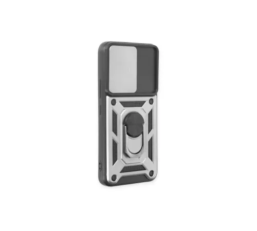 Samsung Galaxy S24 Kılıf Pars Lens Yüzüklü Silikon - Gümüş