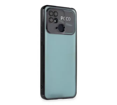 Xiaomi Redmi 10C Kılıf Lensli Silikon - Siyah
