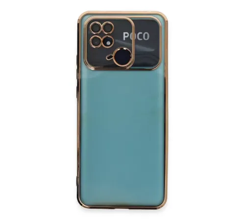 Xiaomi Redmi 10C Kılıf Lensli Silikon - Gold