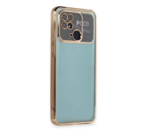 Xiaomi Redmi 10C Kılıf Lensli Silikon - Gold