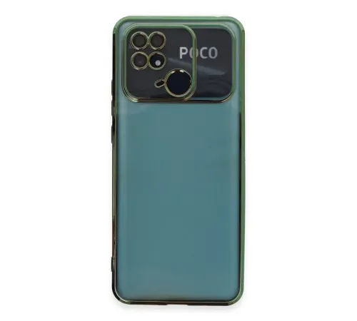Xiaomi Redmi 10C Kılıf Lensli Silikon - Yeşil