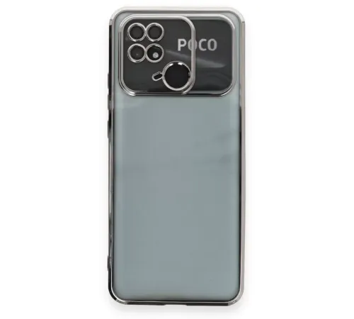 Xiaomi Redmi 10C Kılıf Lensli Silikon - Gümüş
