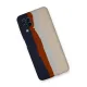 Samsung Galaxy A22 Kılıf Ebruli Lansman Silikon - Lacivert-Krem