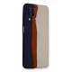 Samsung Galaxy A22 Kılıf Ebruli Lansman Silikon - Lacivert-Krem