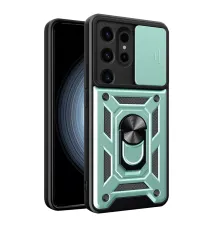 Samsung Galaxy S24 Ultra Kılıf Pars Lens Yüzüklü Silikon - Yeşil