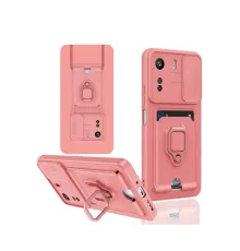 Xiaomi Redmi 13C Kılıf Zuma Kartvizitli Yüzüklü Silikon - Pembe
