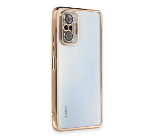 Xiaomi Redmi Note 10 Pro Kılıf Lensli Silikon - Gold
