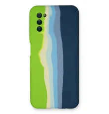 Samsung Galaxy A03S Kılıf Ebruli Lansman Silikon - Yeşil-Koyu Yeşil