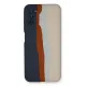 Samsung Galaxy A03S Kılıf Ebruli Lansman Silikon - Lacivert-Krem