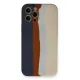 Apple iPhone 12 Pro Max Kılıf Ebruli Lansman Silikon - Lacivert-Krem