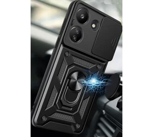Xiaomi Redmi 13C Kılıf Pars Lens Yüzüklü Silikon - Kırmızı