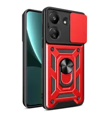 Xiaomi Redmi 13C Kılıf Pars Lens Yüzüklü Silikon - Kırmızı