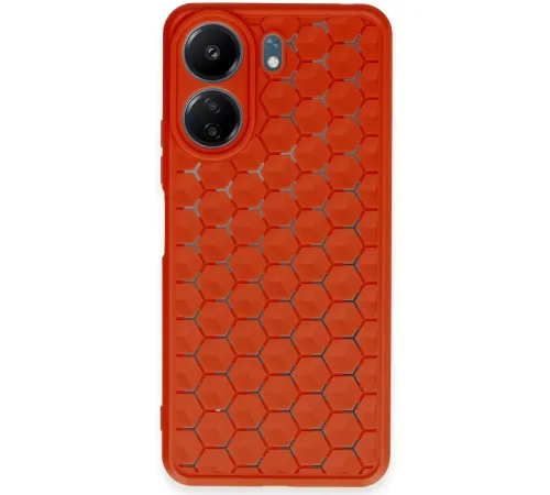 Xiaomi Redmi 13C Kılıf Petek Silikon Kapak - Kırmızı
