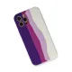 Apple iPhone 12 Pro Max Kılıf Ebruli Lansman Silikon - Mor-Beyaz