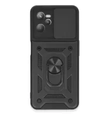 Realme C35 Kılıf Pars Lens Yüzüklü Silikon - Siyah