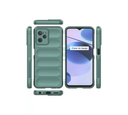 Realme C35 Kılıf Optimum Silikon - Koyu Yeşil