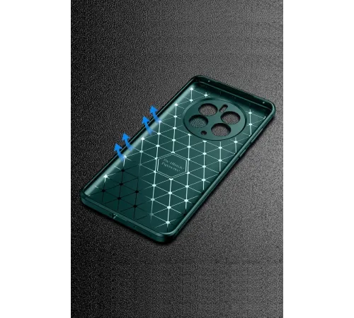 Realme 12 Pro Plus Kılıf Auto Focus Karbon Kapak - Koyu Yeşil