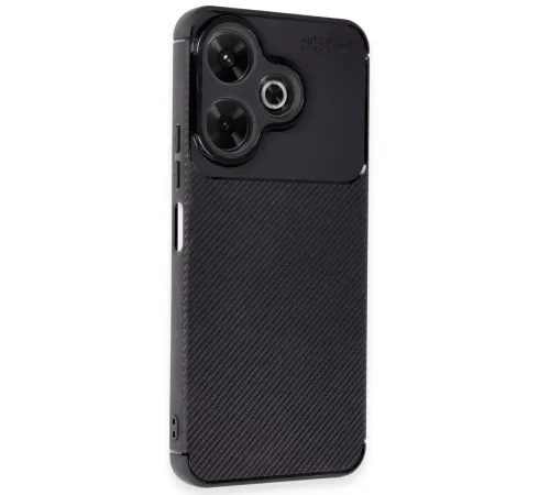 Xiaomi Redmi 13 4G Kılıf Auto Focus Karbon Kapak - Siyah