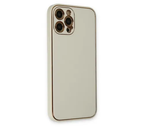 Apple iPhone 12 Pro Kılıf Coco Deri Silikon Kapak - Beyaz