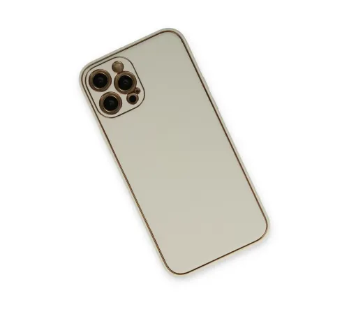 Apple iPhone 12 Pro Kılıf Coco Deri Silikon Kapak - Beyaz