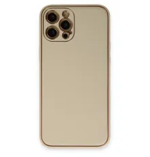 Apple iPhone 12 Pro Kılıf Coco Deri Silikon Kapak - Gold