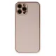 Apple iPhone 12 Pro Kılıf Coco Deri Silikon Kapak - Pudra