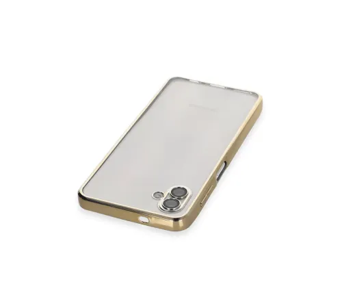 Samsung Galaxy A04 Kılıf Lensli Silikon - Gold