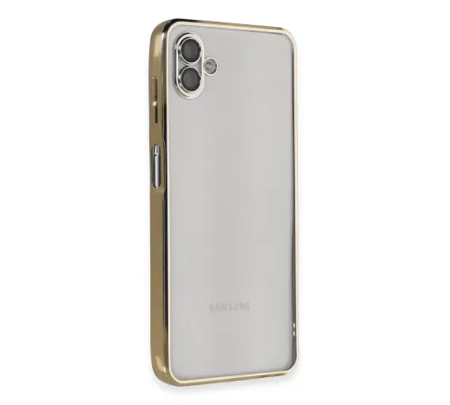 Samsung Galaxy A04 Kılıf Lensli Silikon - Gold