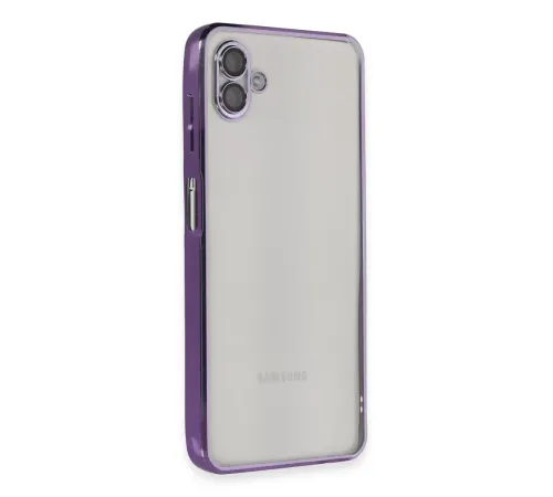 Samsung Galaxy A04 Kılıf Lensli Silikon - Mor