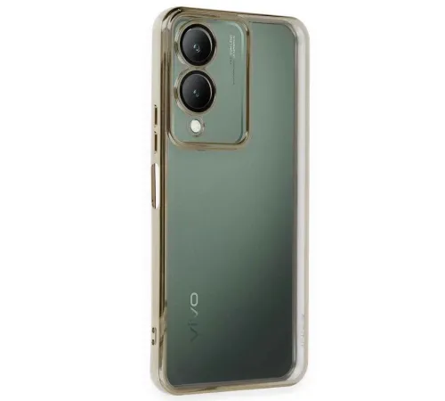Vivo Y17S Kılıf Lensli Silikon - Gold