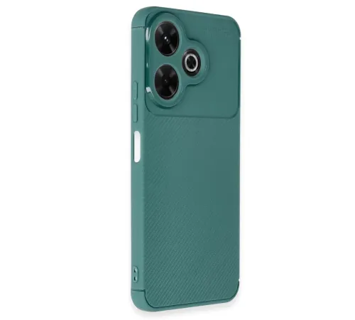 Xiaomi Redmi 13 4G Kılıf Auto Focus Karbon Kapak - Koyu Yeşil
