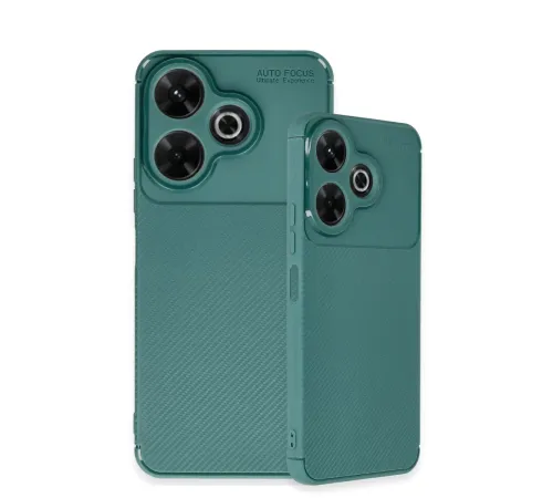 Xiaomi Redmi 13 4G Kılıf Auto Focus Karbon Kapak - Koyu Yeşil