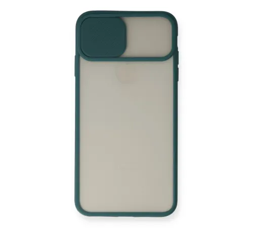 Apple iPhone X Kılıf Palm Buzlu Kamera Sürgülü Silikon - Yeşil
