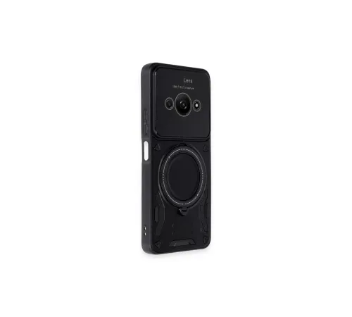 Xiaomi Poco C61 Kılıf Joy Lens Standlı Kapak - Siyah