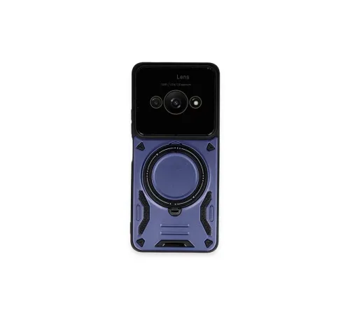 Xiaomi Poco C61 Kılıf Joy Lens Standlı Kapak - Lacivert