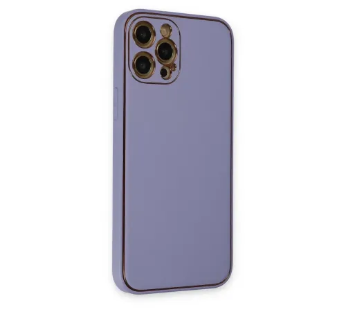Apple iPhone 12 Pro Kılıf Coco Deri Silikon Kapak - Açık Lila