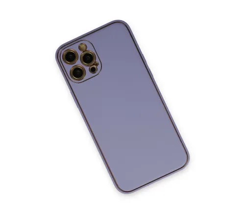 Apple iPhone 12 Pro Kılıf Coco Deri Silikon Kapak - Açık Lila
